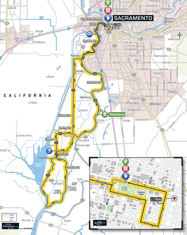 Tour of California stage 8 map